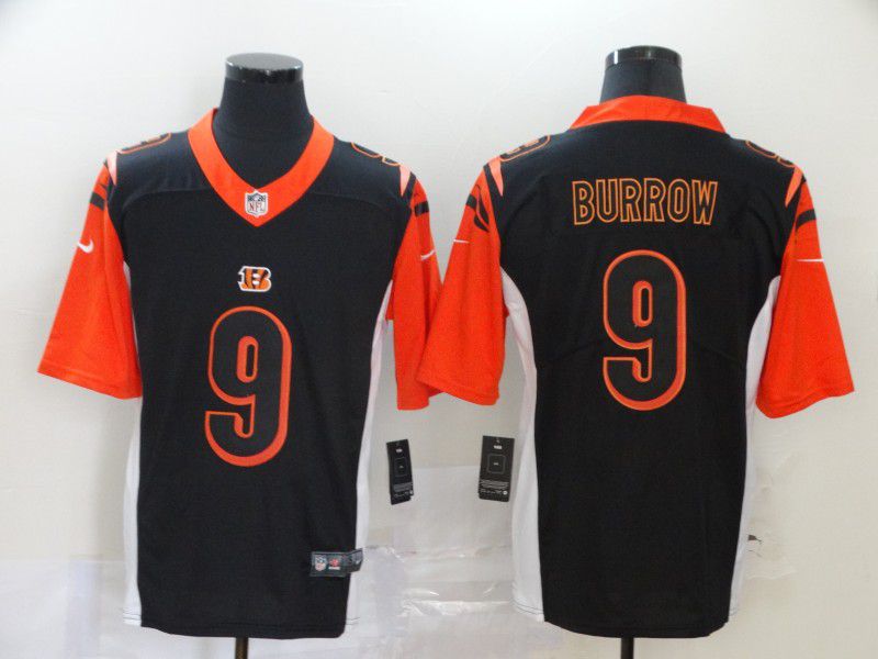 Men Cincinnati Bengals 9 Burrow Black Nike Vapor Untouchable Stitched Limited NFL Jerseys